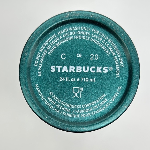 STARBUCKS Emerald Green 24 OZ Stainless Steel Travel Tumbler w/Plastic Lid 2020 - Picture 7 of 7